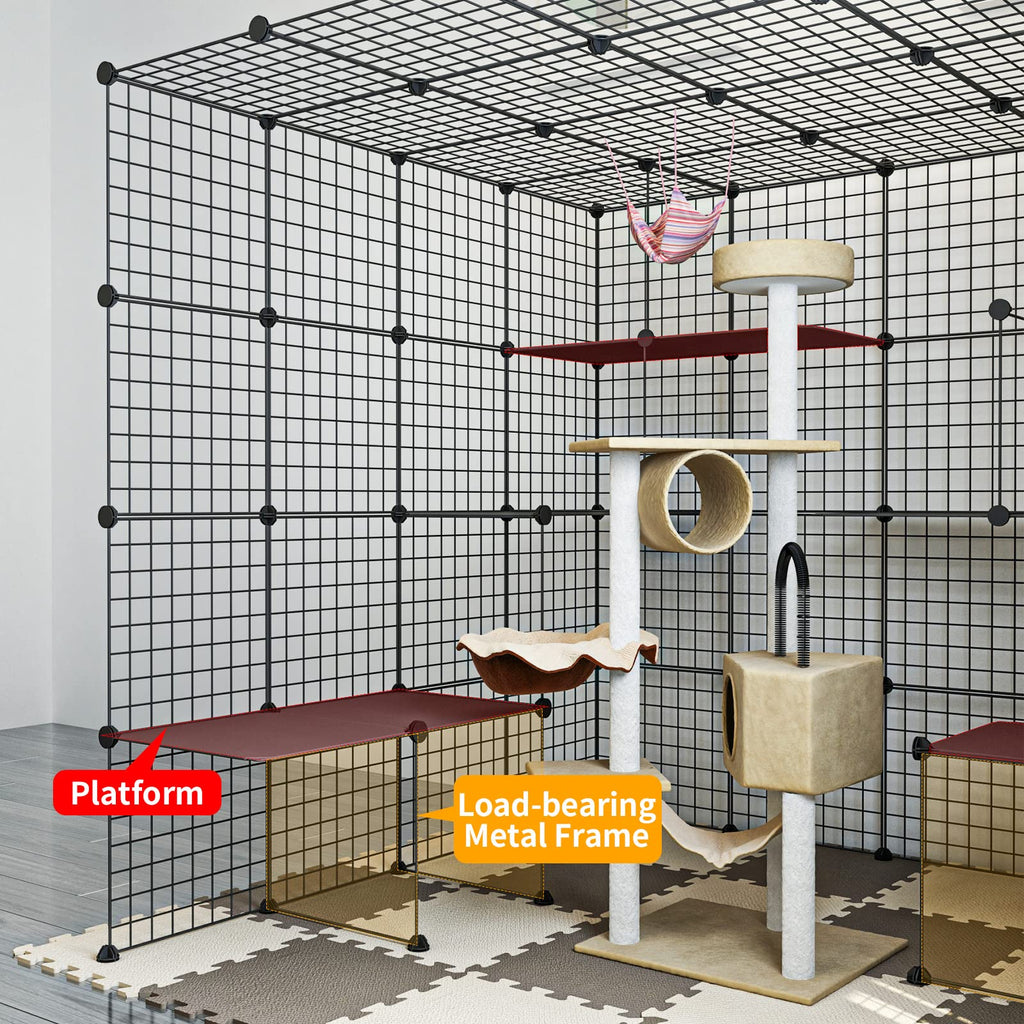 Large Cat Cage Indoor Enclosure Playpen Metal Wire Kennels Crate 55L x 55W x 55H Inchs M2090