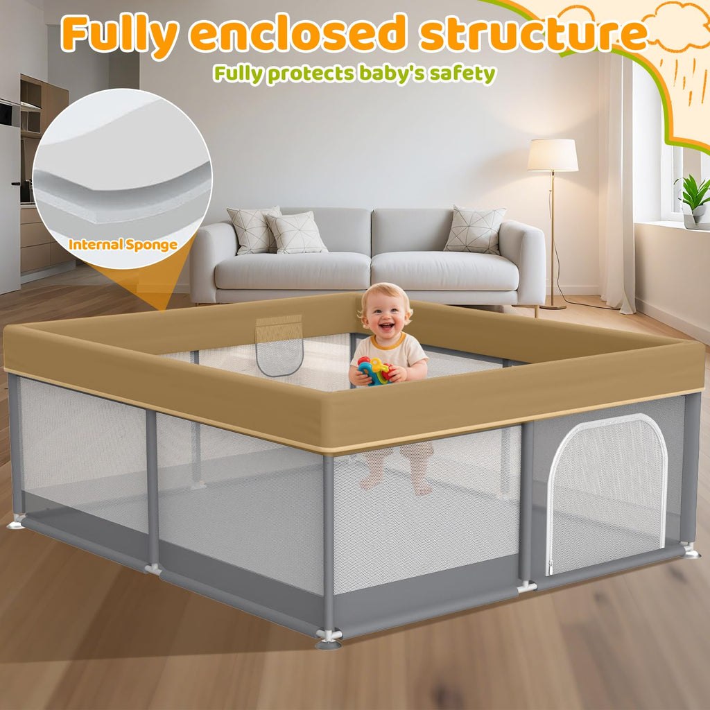 79x71 Inch Extra Large Baby Playpen W17066