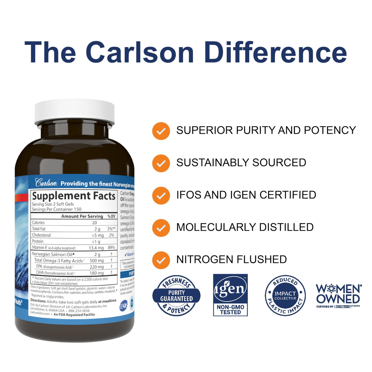 Salmon Oil 500 mg Omega-3s 300 Softgels O726