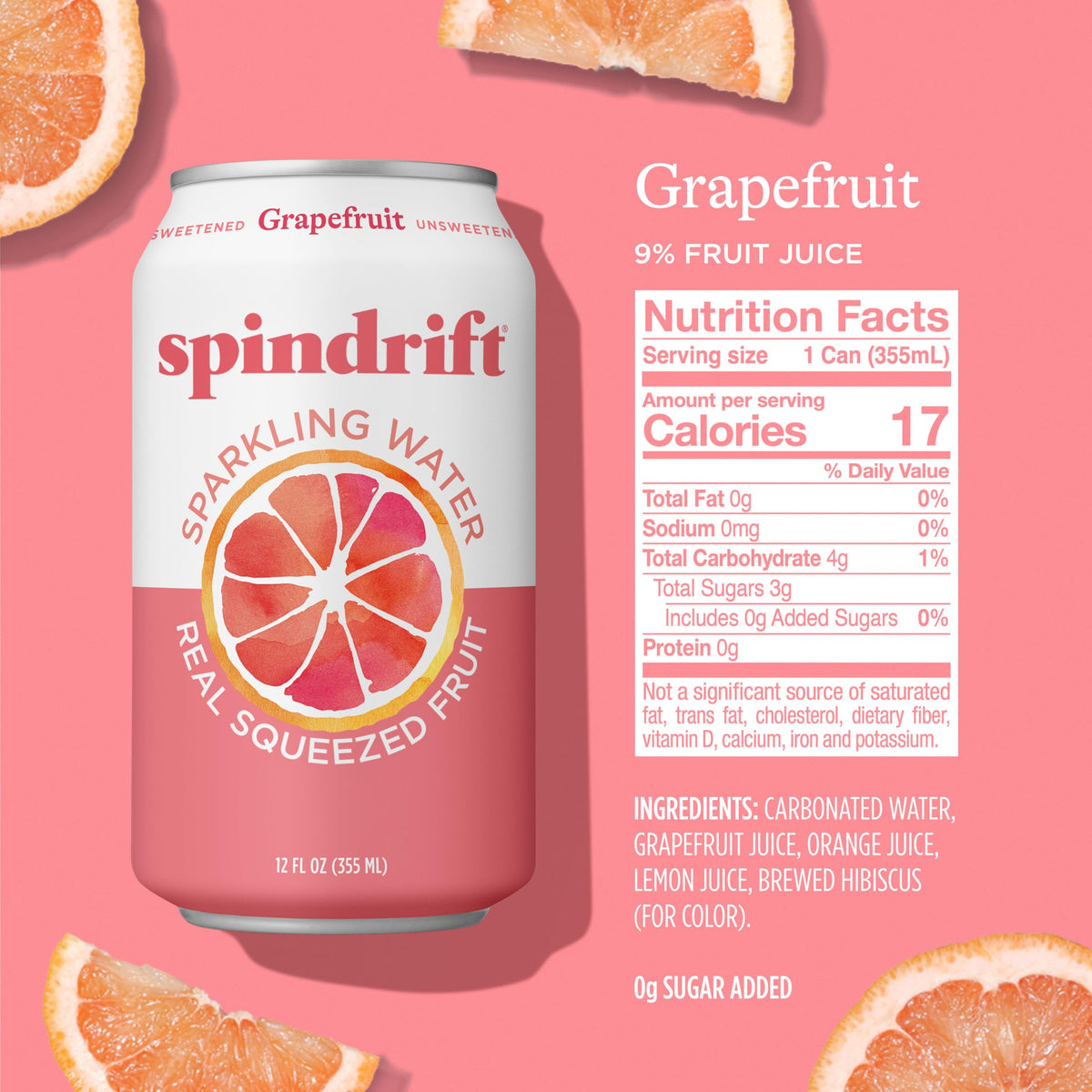 Grapefruit Flavored Sparkling Water 12 Fl Oz (Pack of 24) K429
