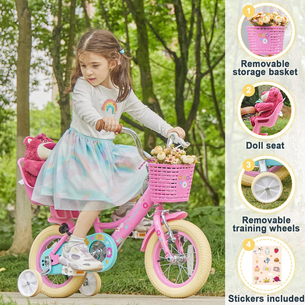 12-20 Inch Kids Bike with Training Wheels P95315