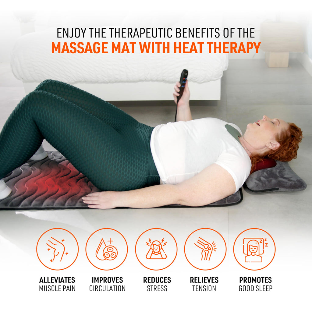 Full Body Massage Mat with Detachable Massage Pillow, 9 Intensity Levels, 9 Massage Modes & 3 Heat Settings E886589