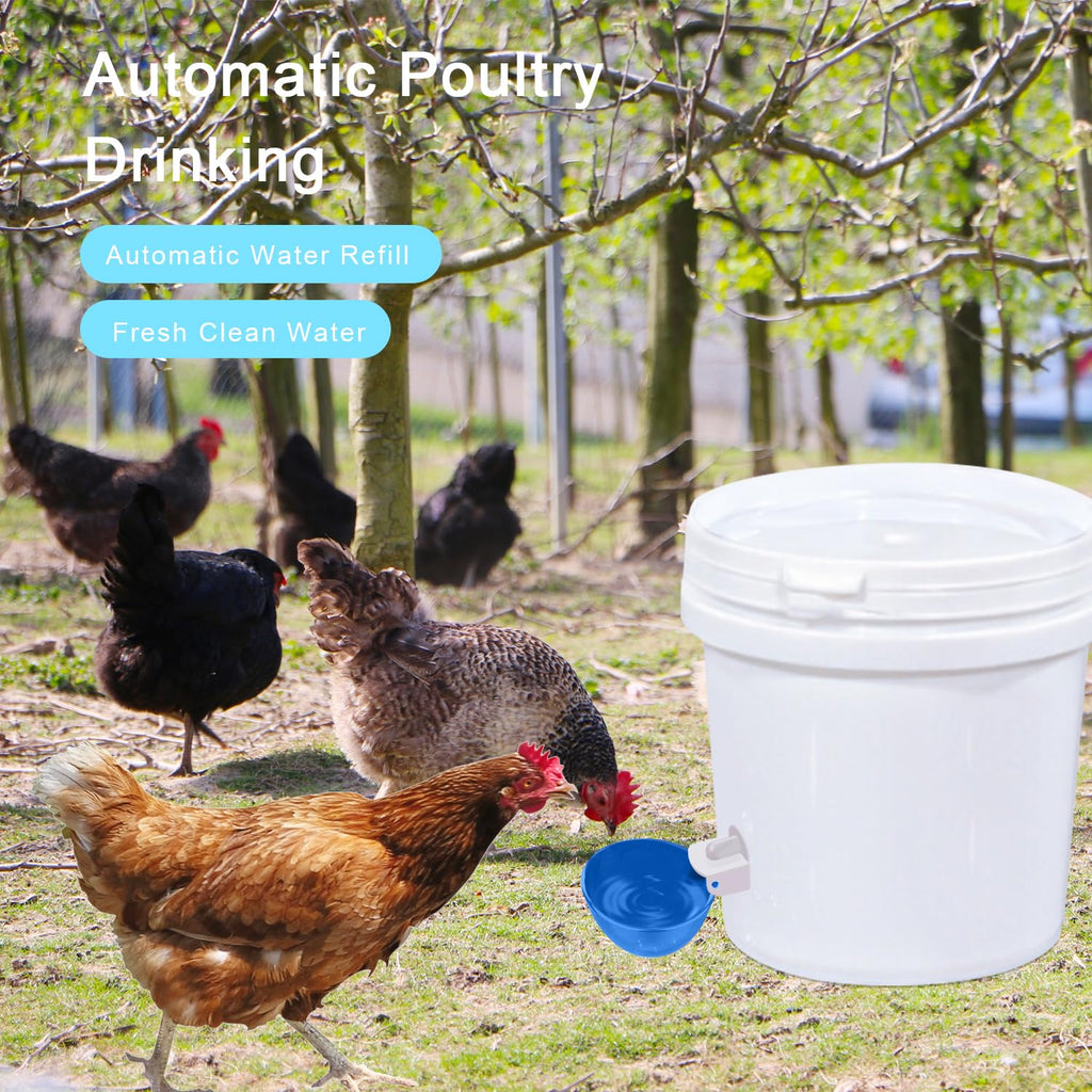 8 Packs Large Blue Chicken Waterer Cups Q546298