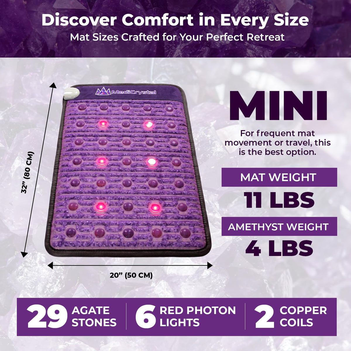 Far Infrared Amethyst Heating Pad Mini 32" L x 20"W B591