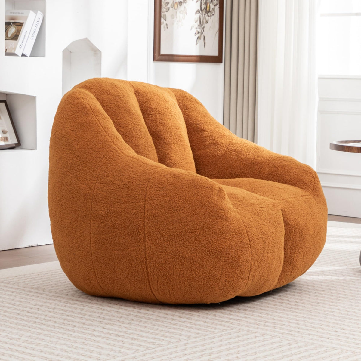 Yellow Oversized Plush Memory Foam Bean Bag Chair T7203