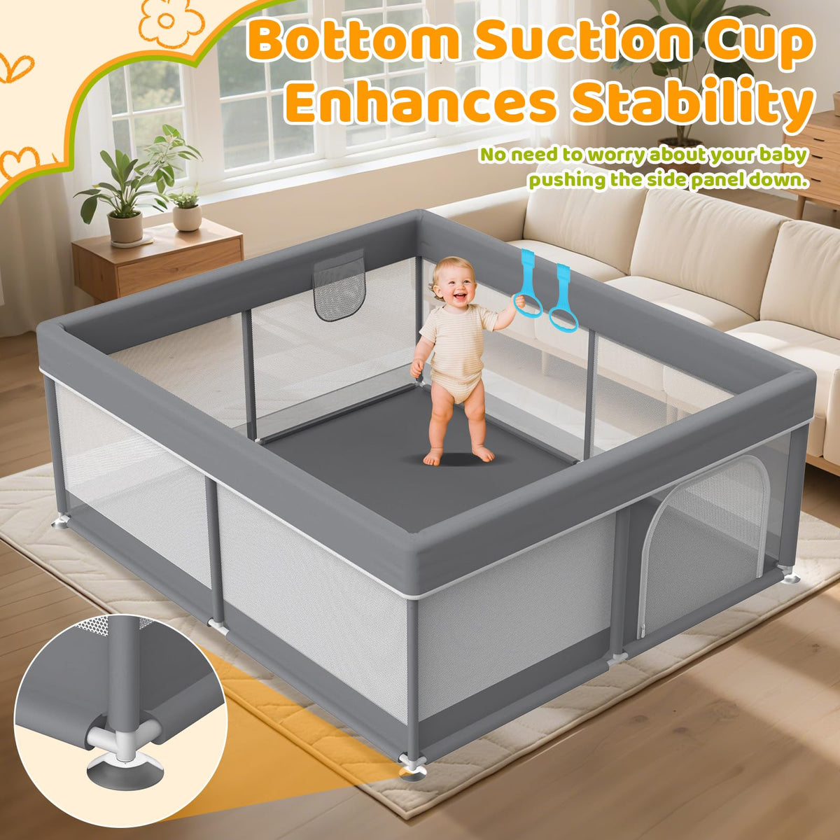 79x71 Inch Extra Large Baby Playpen W17066