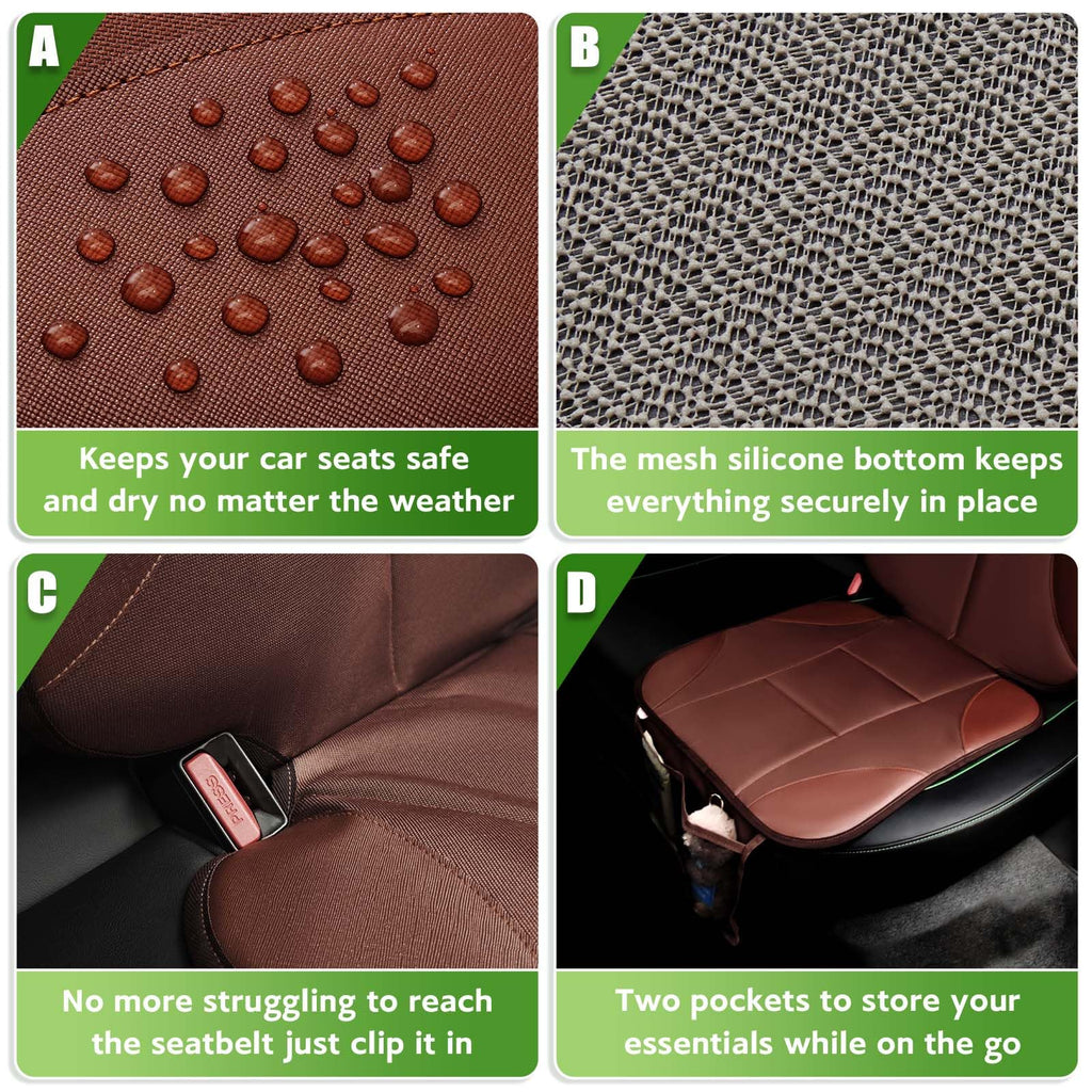 Black Car Seat Protector with 2 Storage Pockets X99265