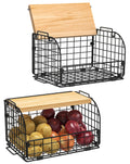 Stackable Wire Basket with Openable Top O27450