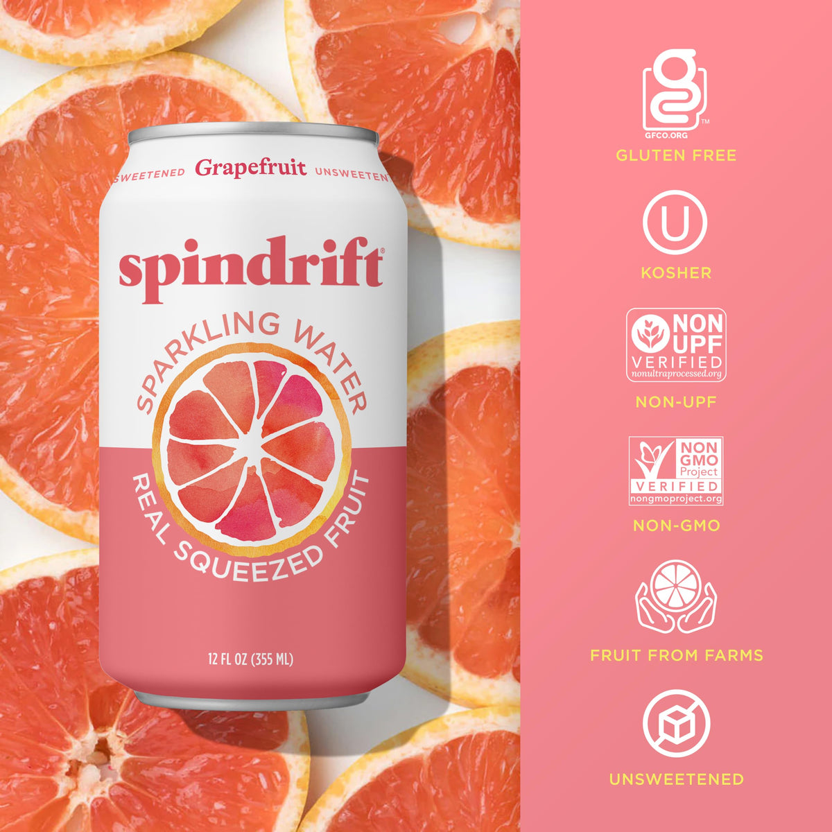 Grapefruit Flavored Sparkling Water 12 Fl Oz (Pack of 24) K429