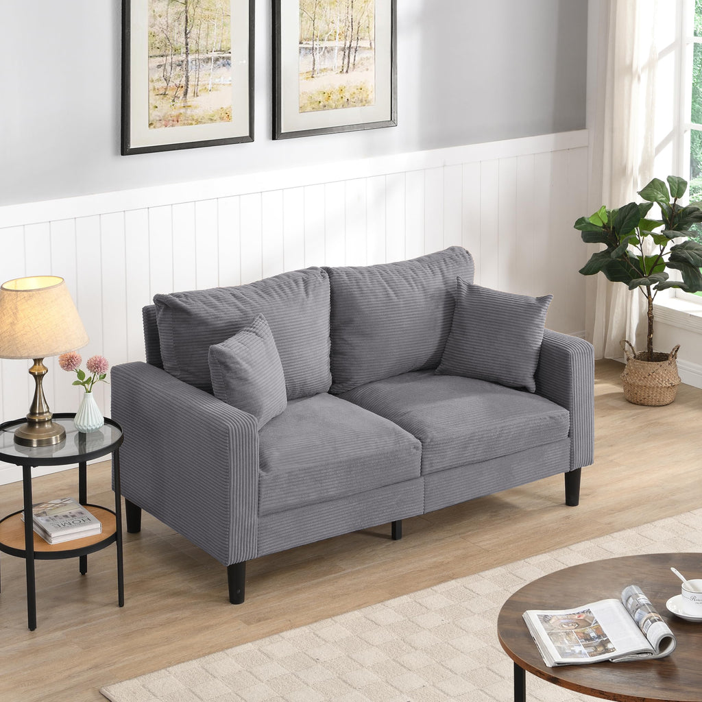Light Gray Upholstered Loveseat Sofa J545
