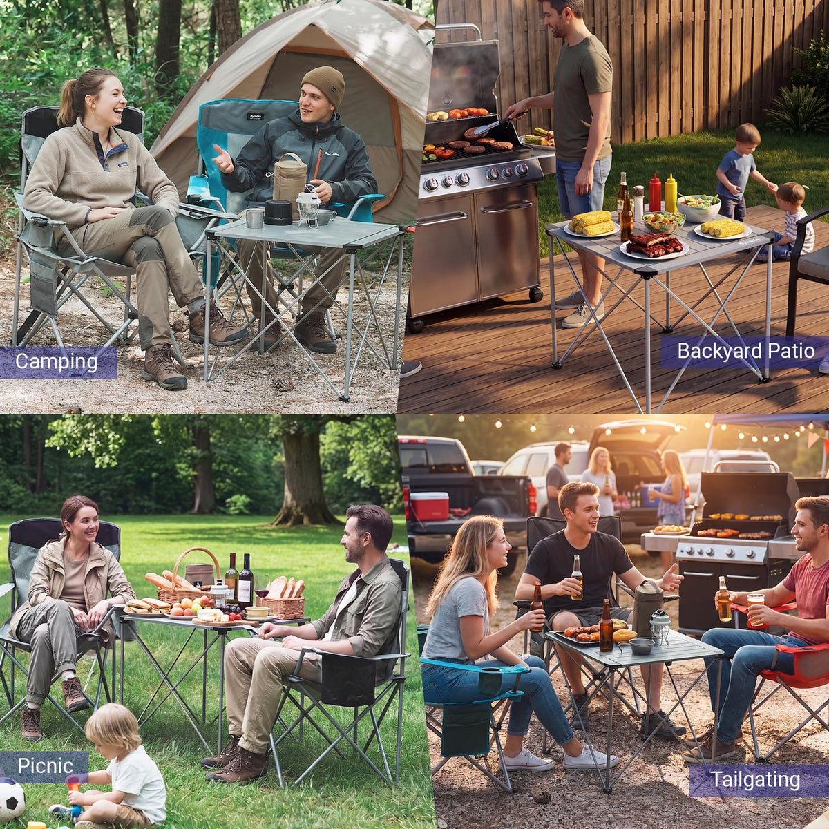 Camping Square Folding Aluminum Table O76433