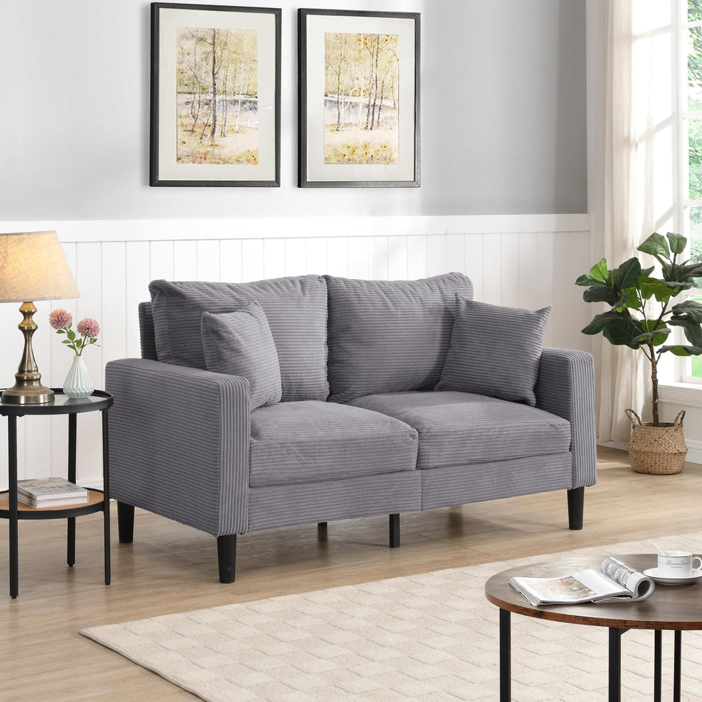 Light Gray Upholstered Loveseat Sofa J545