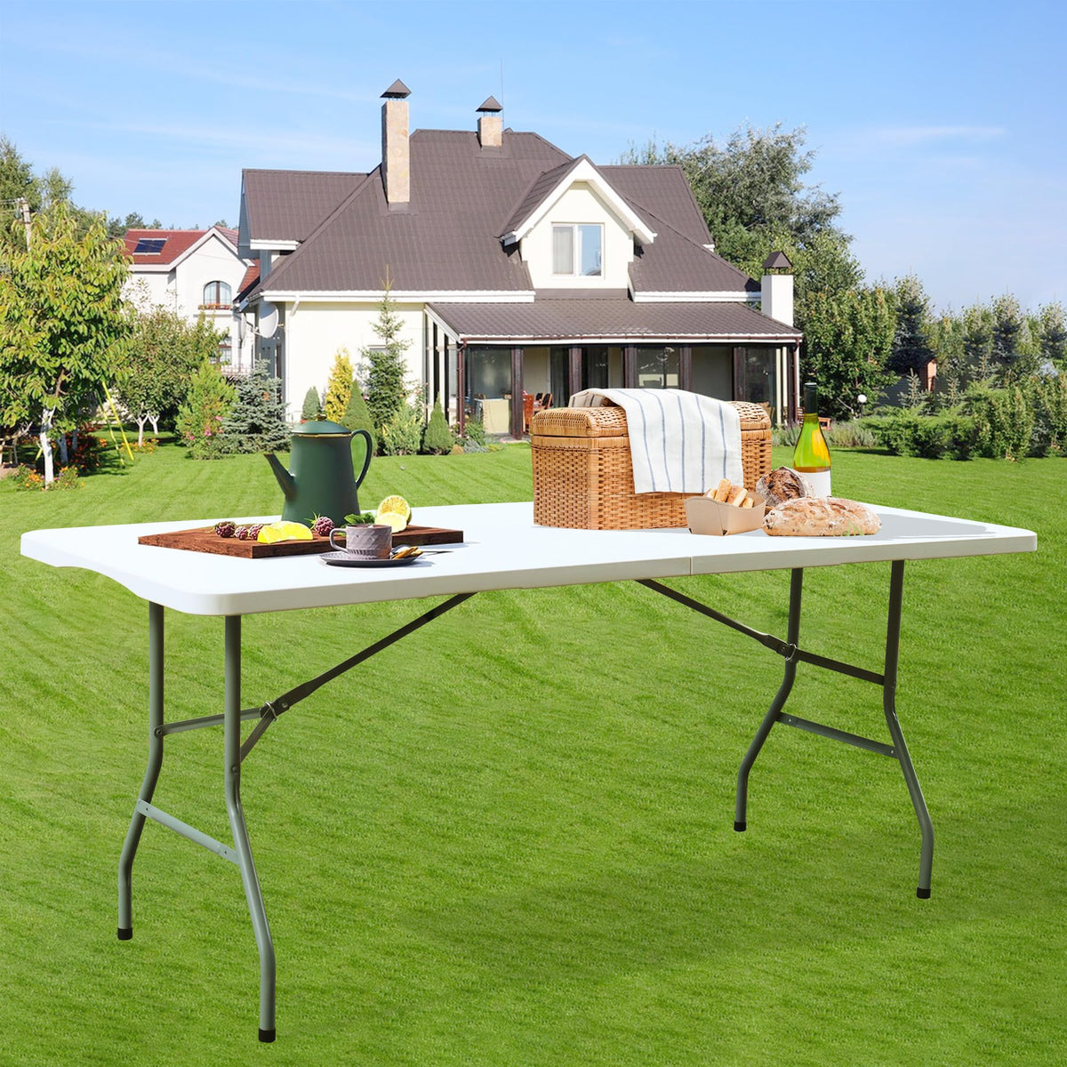 White 6FT Foldable Plastic Table H2162