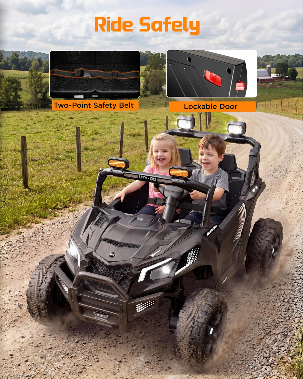 24V Black Ride on Car W9422